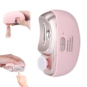 3 in 1 Electric Nail Clippers for Adults, Automatic Nail Grinder for Women Electric Nail Trimmer with Nail File Nail Buffer, Electric Toenail Clippers for Seniors Adults Baby with Light (White)
