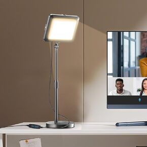 Video Conference Light for Computer, Soft Zoom Lighting for Laptop Webcam Home Office, Dimmable Desk Ring Lamp with Stand for Video Calls, Meeting, Conferencing, Streaming
