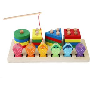 Sorting Toys for 1 2 3 4 Years Old, Montessori Toys Stacking Toys Wooden Blocks for Toddlers Preschool Motor Skills Toys Birthday Chirstmas Gift