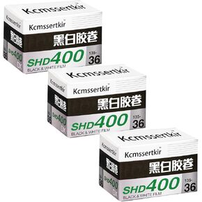 SHD 400, Black and White Print Film,ISO400,35MM,135-36 Exposures 3-Pack + Microfiber Cleaning Cloth