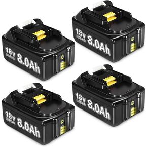 2-Pack 8.0Ah 18 Volt Replacement Battery for Makita 18V Battery Compatible with Makita BL1860 BL1850B BL1850 BL1840 BL1840B BL1830B BL1830 BL1815 BL1815B LXT400 with LED Indicator