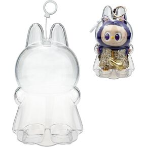 Protective Case for LABUBU Wings of Fortune, Display Box Hard Acrylic Case Accessories Cover with Keychain (Case Only) - Clear