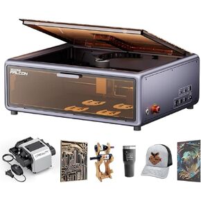 Creality Falcon A1 10W Laser Engraver, 80W Enclosed Laser Cutter and Engraver Machine with Air Assist, Smart Camera Positioning, 600mm/s Speed, Smart Material Recognition, Ideal for Wood & Metal