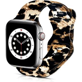 Soft Silicone Pattern Printed Bands Compatible with Apple Watch Band 38mm 40mm /42mm 44mm Men Women Sport Replacement Wrist Strap for iWatch Series 6 5 4 3 2 1 SE