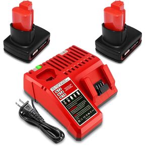 2 Pack 6.5Ah 18V 48-11-1850 Battery and Charger Combo Kit Replacement for Milwaukee 18V Battery and Charger XC 6.0Ah 48-11-1865 5Ah 48-11-1852 4Ah 48-11-1840 18V Battery with Charger 48-59-1812