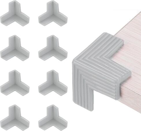 uxcell Corner Protectors, 8 Pcs Table Corner Protectors, Furniture Corner Guard and Edges Safety Bumpers for Table Edges and Sharp Corners (3D-Shaped, White) in Saudi Arabia