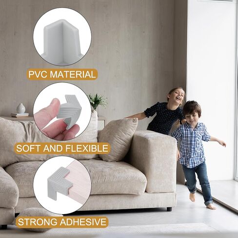 uxcell Corner Protectors, 8 Pcs Table Corner Protectors, Furniture Corner Guard and Edges Safety Bumpers for Table Edges and Sharp Corners (3D-Shaped, White) in Saudi Arabia