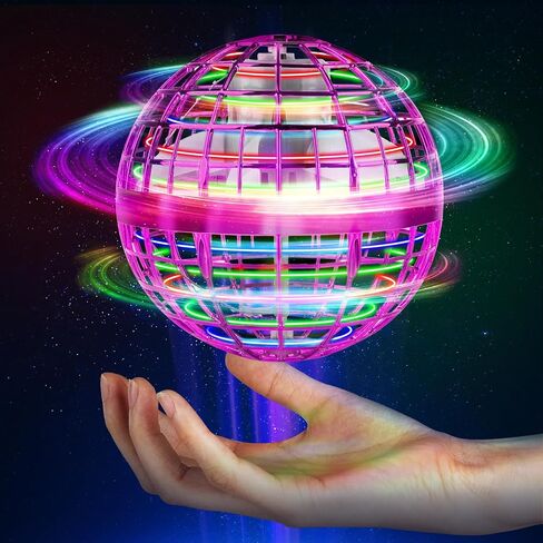 Flying Orb Ball 2025 Upgrade Hover Boomerang Ball, Hand Controlled Mini Galactic Spinning Drone Cool Kids Toy for Ages 8-13 Boys Girls Christmas Birthday Gifts(Pink) in Saudi Arabia