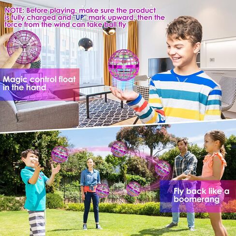 Flying Orb Ball 2025 Upgrade Hover Boomerang Ball, Hand Controlled Mini Galactic Spinning Drone Cool Kids Toy for Ages 8-13 Boys Girls Christmas Birthday Gifts(Pink) in Saudi Arabia