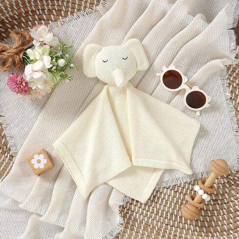 Elephant Security Blanket for Babies Soft Loveys Baby Newborn Essentials Gifts for Toddler and Infant Beige in Saudi Arabia