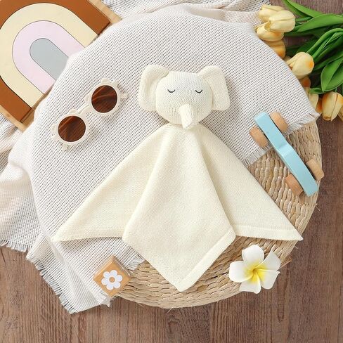 Elephant Security Blanket for Babies Soft Loveys Baby Newborn Essentials Gifts for Toddler and Infant Beige in Saudi Arabia