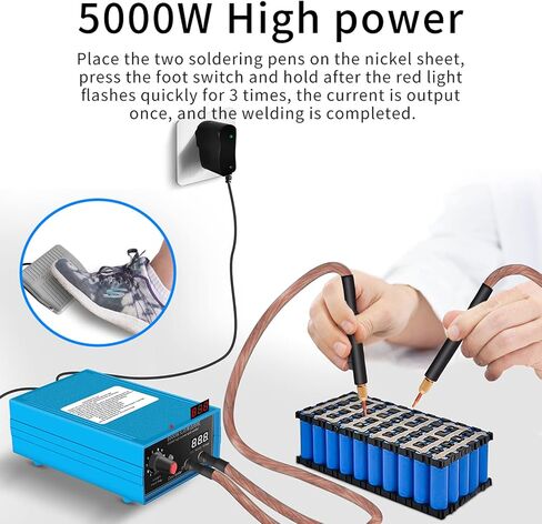 Spot Welder, 5000w Mini Spot Welding Machine, Rechargeable Portable Spot Welder battery, 9 Gears Adjustable DIY Spot Welder in Saudi Arabia