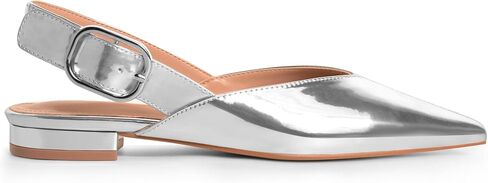 Burgundy Slingback Flat Shoes for Women Casual Comfortable Shoes Pointed Toe Adjustable Buckle Flat Mule Sandals in Kuwait