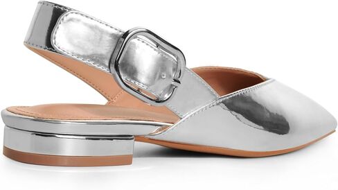 Burgundy Slingback Flat Shoes for Women Casual Comfortable Shoes Pointed Toe Adjustable Buckle Flat Mule Sandals in Kuwait