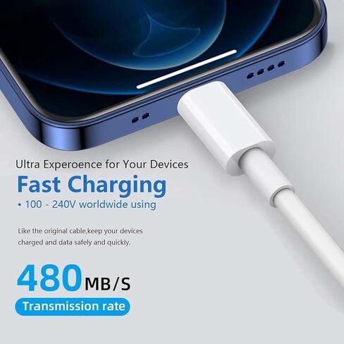 Wall Charger Compatible for Apple TV Remote (3rd), Apple TV 4th Generation USB C to USB Cable for Siri Remote (3rd Generation) Charging Cord, Apple TV 4K Remote (3rd Generation) Charger (White) in Kuwait