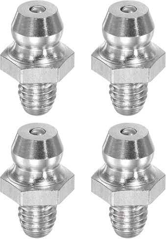 uxcell 4Pcs Metric Stainless Steel Straight Grease Fitting M8 x 1.25mm Thread Hydraulic Grease Fitting Accessories in Saudi Arabia