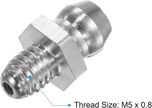 uxcell 4Pcs Metric Stainless Steel Straight Grease Fitting M8 x 1.25mm Thread Hydraulic Grease Fitting Accessories in Saudi Arabia