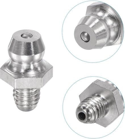 uxcell 4Pcs Metric Stainless Steel Straight Grease Fitting M8 x 1.25mm Thread Hydraulic Grease Fitting Accessories in Saudi Arabia