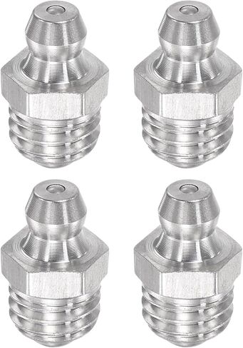 uxcell 4Pcs Metric Stainless Steel Straight Grease Fitting M8 x 1.25mm Thread Hydraulic Grease Fitting Accessories in Saudi Arabia