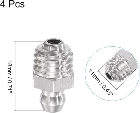 uxcell 4Pcs Metric Stainless Steel Straight Grease Fitting M8 x 1.25mm Thread Hydraulic Grease Fitting Accessories in Saudi Arabia