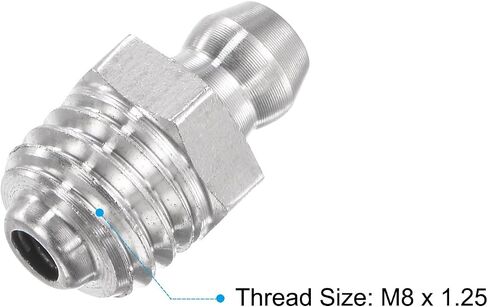 uxcell 4Pcs Metric Stainless Steel Straight Grease Fitting M8 x 1.25mm Thread Hydraulic Grease Fitting Accessories in Saudi Arabia