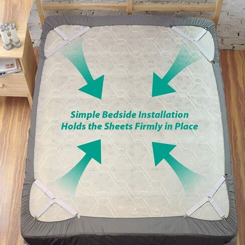 Bed Sheet Holder Straps Fitted Sheet Keepers Bedsheet Holders Fasteners - Elastic Adjustable Bedsheet Holders for a Wrinkle Bed Sheet in Saudi Arabia