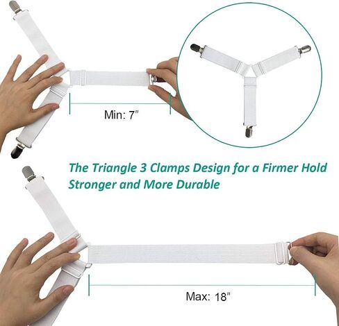 Bed Sheet Holder Straps Fitted Sheet Keepers Bedsheet Holders Fasteners - Elastic Adjustable Bedsheet Holders for a Wrinkle Bed Sheet in Saudi Arabia