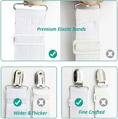 Bed Sheet Holder Straps Fitted Sheet Keepers Bedsheet Holders Fasteners - Elastic Adjustable Bedsheet Holders for a Wrinkle Bed Sheet in Saudi Arabia