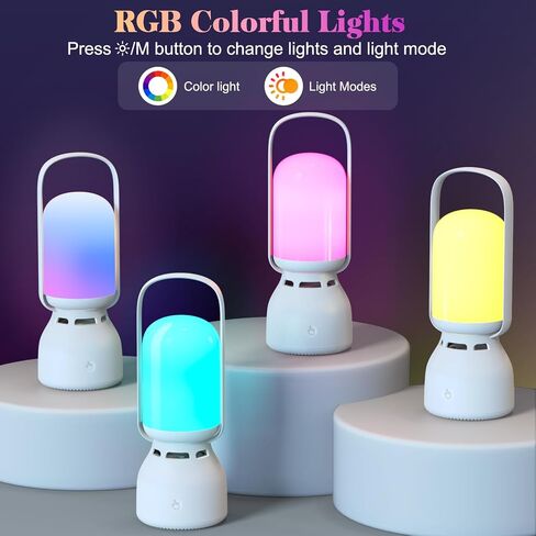 Night Light Bluetooth Speaker, Led Lights for Bedroom, Touch Control Bedside Lamp Dimmable 7-Color Soft Eye Caring Table Lamp for Sleep Aid, Room Decor, Birthday Christmas Gifts (White Cream) in Saudi Arabia