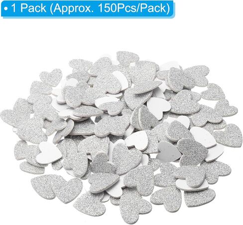 PATIKIL Foam Stickers, 150Pcs EVA Self Adhesive Glitters Foam Shape Sticker Craft Supplies for Scrapbook Card DIY Making Home Decor, Red Heart Style in Saudi Arabia