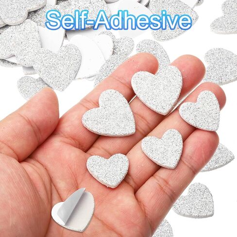 PATIKIL Foam Stickers, 150Pcs EVA Self Adhesive Glitters Foam Shape Sticker Craft Supplies for Scrapbook Card DIY Making Home Decor, Red Heart Style in Saudi Arabia