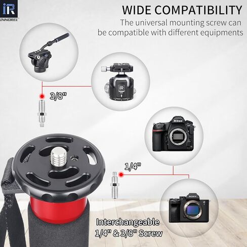 INNOREL U285A Camera Monopod 66.9 in/170 cm Aluminum Alloy 5-Section with Fast Flip Lock Travel Monopod for Canon Nikon Sony DSLR Camera Video Camcorder DV Photography Bracket Load 22 lb/10 kg in Saudi Arabia