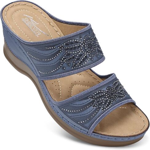 SHIBEVER Wedge Sandals For Women Dressy: Comfortable Summer - Slip On Womens Sandal in Kuwait