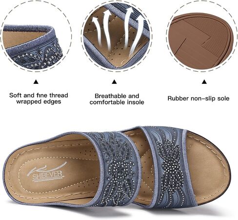 SHIBEVER Wedge Sandals For Women Dressy: Comfortable Summer - Slip On Womens Sandal in Kuwait