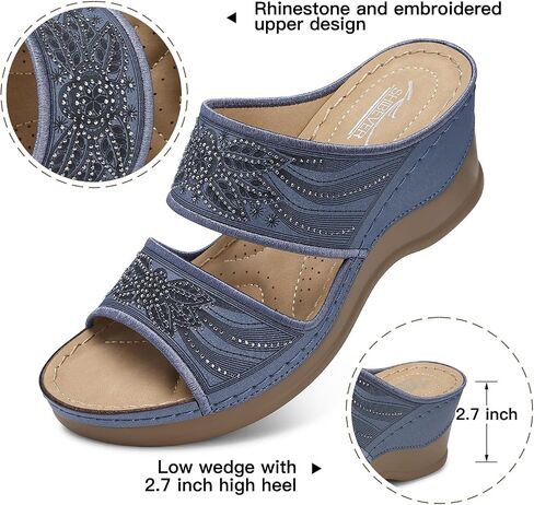 SHIBEVER Wedge Sandals For Women Dressy: Comfortable Summer - Slip On Womens Sandal in Kuwait
