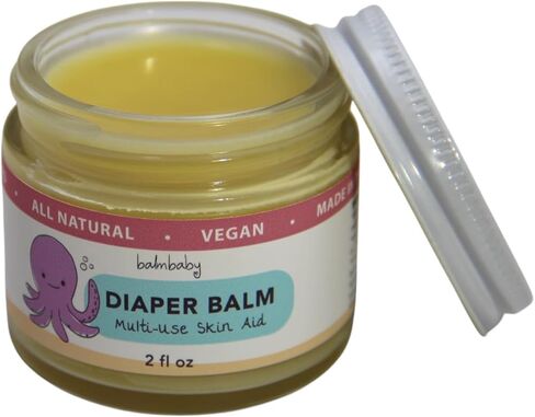 Diaper Balm - Organic Diaper Rash Cream – Cloth Diaper Rash Cream Balm | Multipurpose Skin Aid | Natural – Vegan - Herbal | Rash Ointment for Infants Kids | Plastic Free | Made in USA in Saudi Arabia