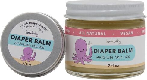 Diaper Balm - Organic Diaper Rash Cream – Cloth Diaper Rash Cream Balm | Multipurpose Skin Aid | Natural – Vegan - Herbal | Rash Ointment for Infants Kids | Plastic Free | Made in USA in Saudi Arabia