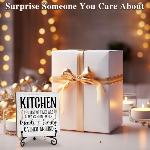 Kitchen Decor, Kitchen Are Made for Family Together, Funny Kitchen Desk Decor with Iron Stand, Wood Plaque Desk Decorative Sign for Dining Room Decor-E03 in Saudi Arabia
