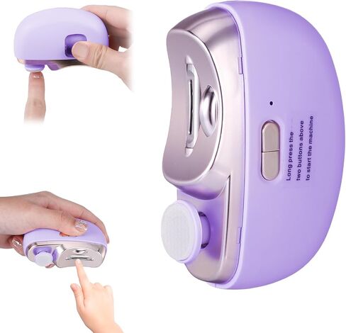 3 in 1 Electric Nail Clippers for Adults, Automatic Nail Grinder for Women Electric Nail Trimmer with Nail File Nail Buffer, Electric Toenail Clippers for Seniors Adults Baby with Light (White) in Saudi Arabia