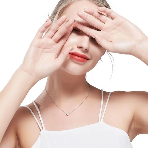 ALoveSoul 925 Sterling Silver Single Pearl Necklace - Necklace for Women Girls, Mother's Day Birthday Gift Ideas in Kuwait