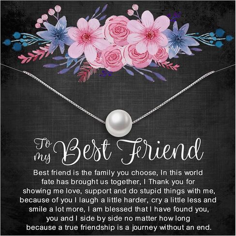 ALoveSoul 925 Sterling Silver Single Pearl Necklace - Necklace for Women Girls, Mother's Day Birthday Gift Ideas in Kuwait