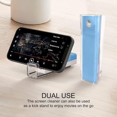 Screen Cleaner 3-in1 Touchscreen Mist Cleaner Spray and Microfiber Cloth Built-in Cleaning Solution Portable Reusable Fingerprint-Proof Spray Bottle for Phone Laptop iPad TV Monitor Car Screen in Kuwait