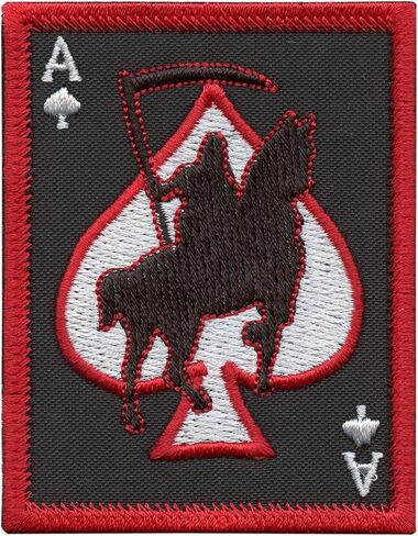 رابطة تثبيت خلفية من LEGEEON ACU مخبونة من Ace of Spades Grim Reaper Death Card Morale Tactical Skull Skeleton Fastener in Saudi Arabia