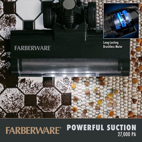 Farberware Classic Stick Vacuum Cleaner, Powerful Suction and Lighted Motor Brush for Carpet and Hard Floors, Converts to Handheld Vacuum in Kuwait