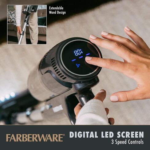 Farberware Classic Stick Vacuum Cleaner, Powerful Suction and Lighted Motor Brush for Carpet and Hard Floors, Converts to Handheld Vacuum in Kuwait
