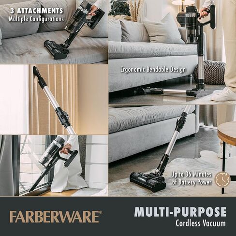 Farberware Classic Stick Vacuum Cleaner, Powerful Suction and Lighted Motor Brush for Carpet and Hard Floors, Converts to Handheld Vacuum in Kuwait