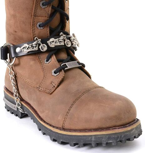 Milwaukee Leather MLA3004 Silver Biker Chain for Motorcycle Boots with 44 MAG Medallion - MLA3004-CHAIN in Saudi Arabia