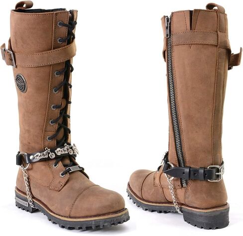 Milwaukee Leather MLA3004 Silver Biker Chain for Motorcycle Boots with 44 MAG Medallion - MLA3004-CHAIN in Saudi Arabia