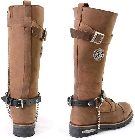 Milwaukee Leather MLA3004 Silver Biker Chain for Motorcycle Boots with 44 MAG Medallion - MLA3004-CHAIN in Saudi Arabia