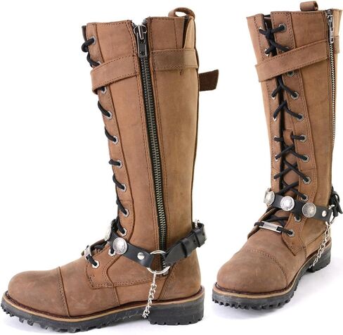 Milwaukee Leather MLA3004 Silver Biker Chain لأحذية الدراجات النارية مع 44 MAG MEDALLION - MLA3004 -CHAIN in Kuwait